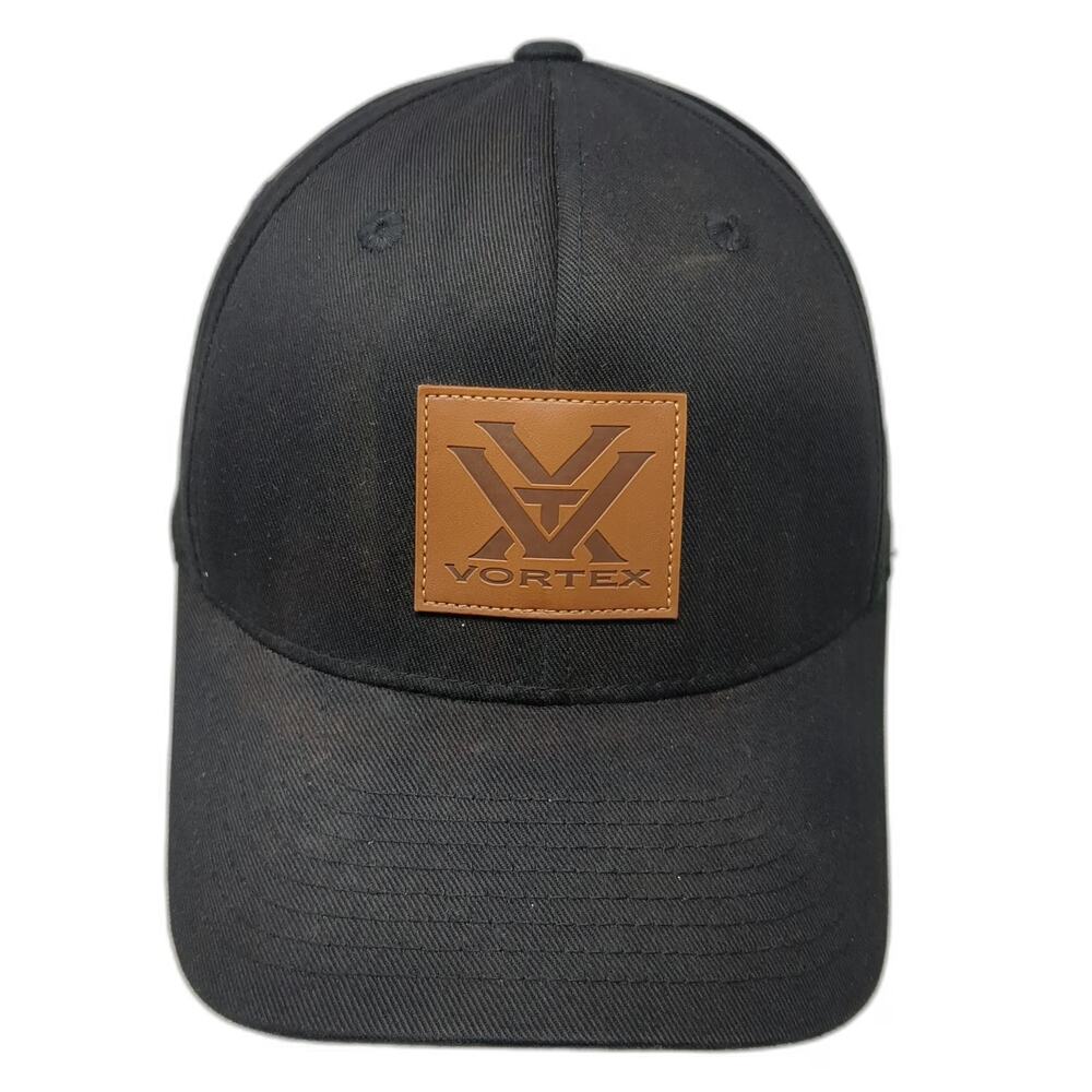 Vortex Baseball Cap Black XL Flexfit Logo Patch Curved Brim Hat Gray Underbrim